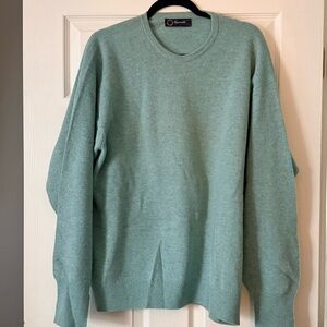 Faconnable 100% Geeling LambswoolAqua Green Crewneck Sweater Made in Scotland